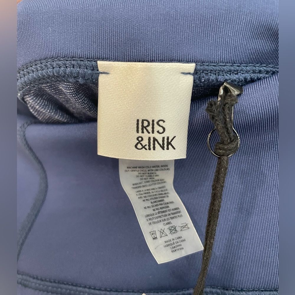 Iris & Ink Athletic Crop Leggings Navy Heather Patriot Blue Women’s Size S - Picture 4 of 6